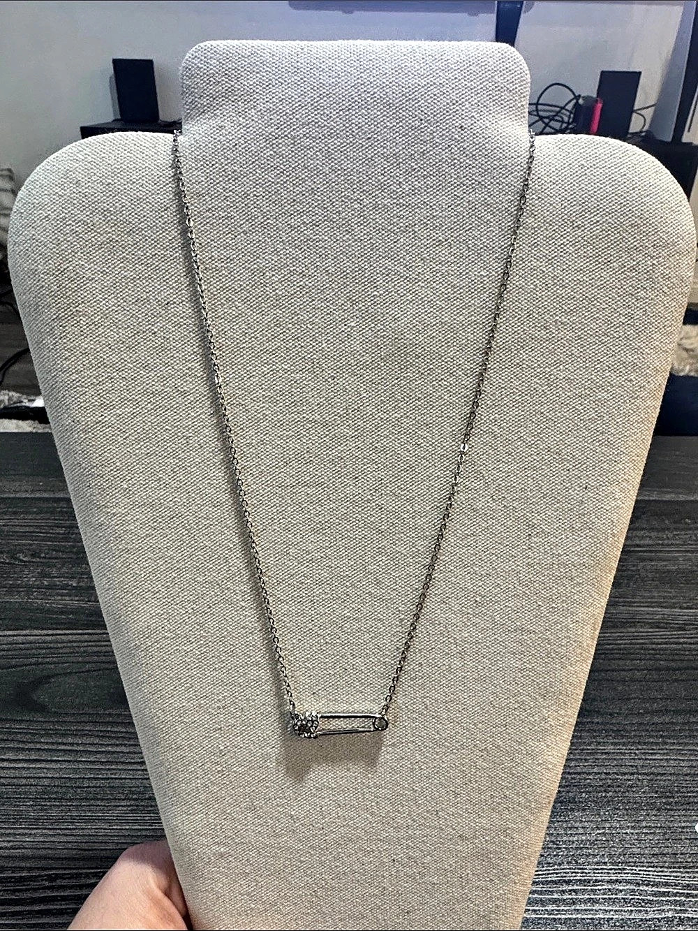 Silver-Tone Pin Pendant Necklace